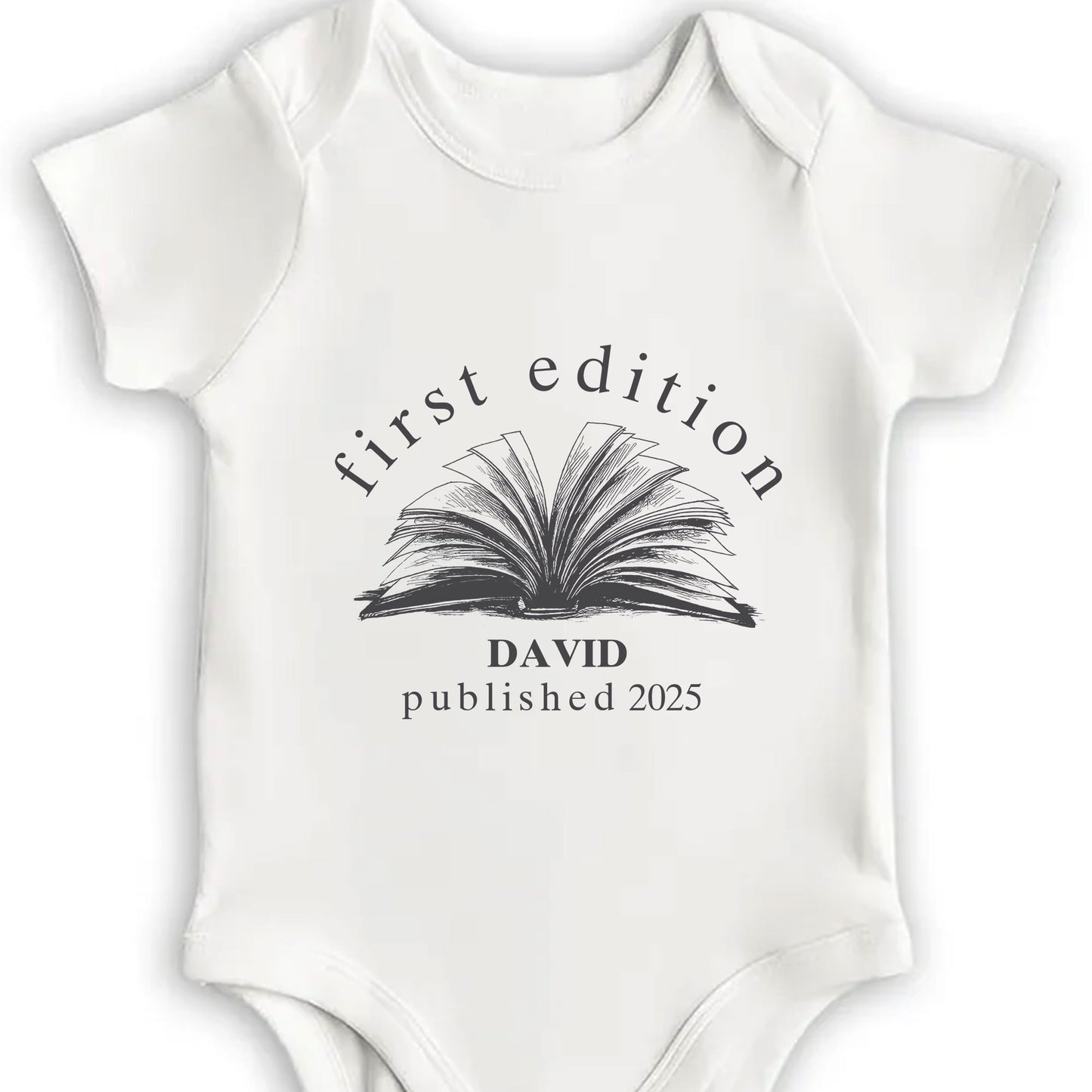 First Edition Book Design Baby Onesie