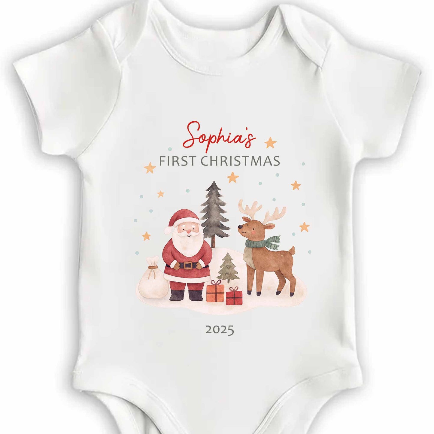 First Christmas With Santa And Reindeer