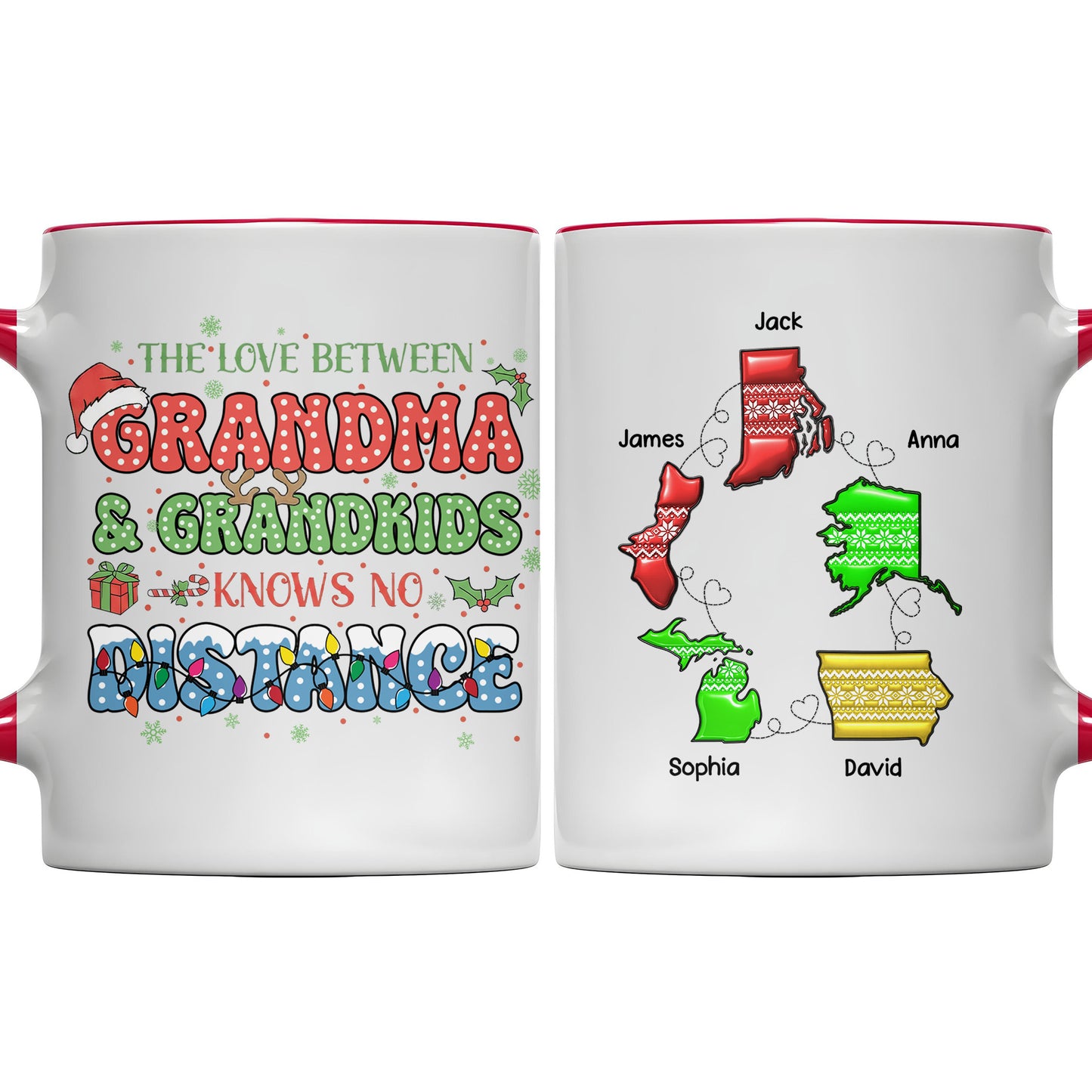 The Love Between Grandma And Grandkids, Christmas Mug