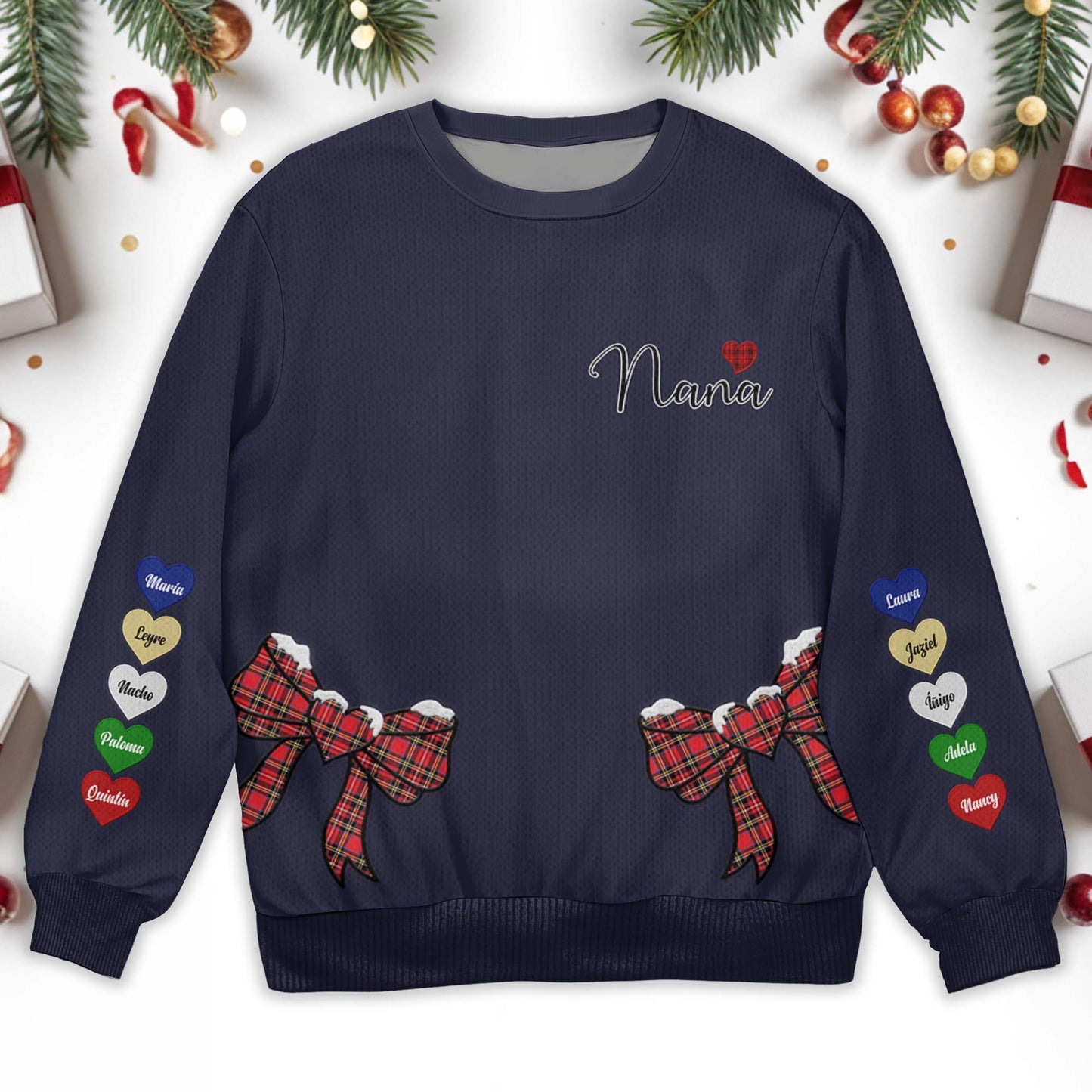 Nana Wrapped In Love With Festive Bows Jumper