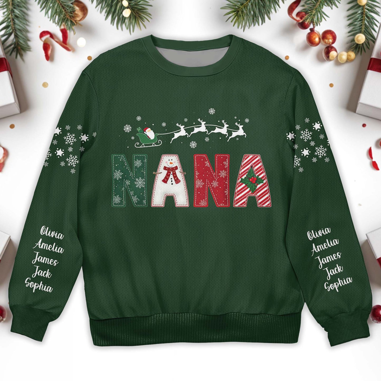 Celebrate The Joyful Holiday Season With Sleigh and Snowman Jumper - Personalized Custom Ugly Sweatshirt, Unisex Wool Jumper - GRM027_TWS
