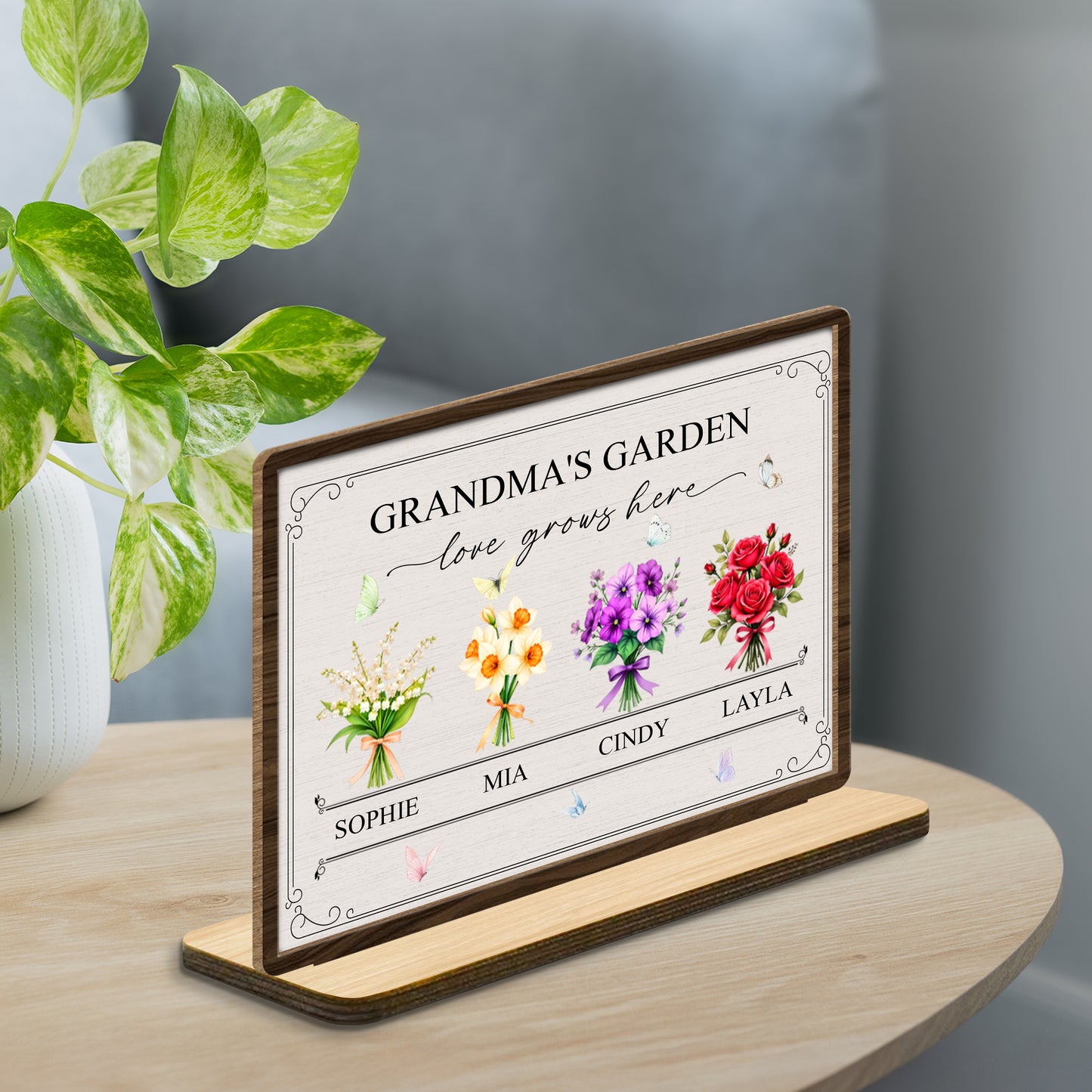 Grandma's Garden, Love Grows Here, Flowers and Butterflies