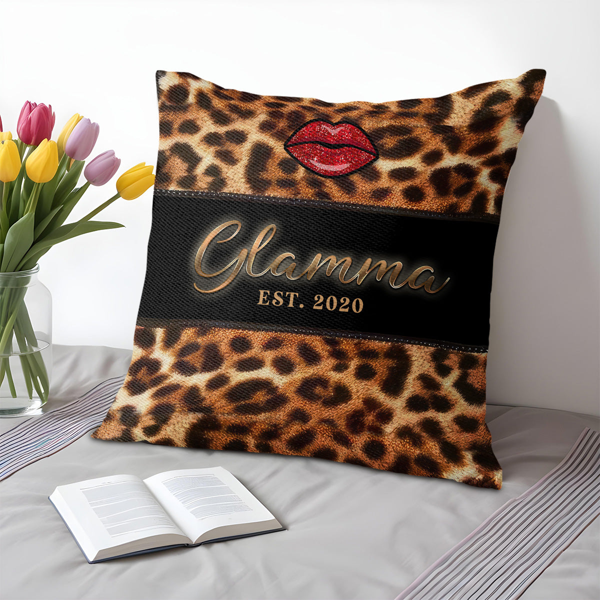 Glam and Glitz Forever Stylish With Leopard Print and Red Lips