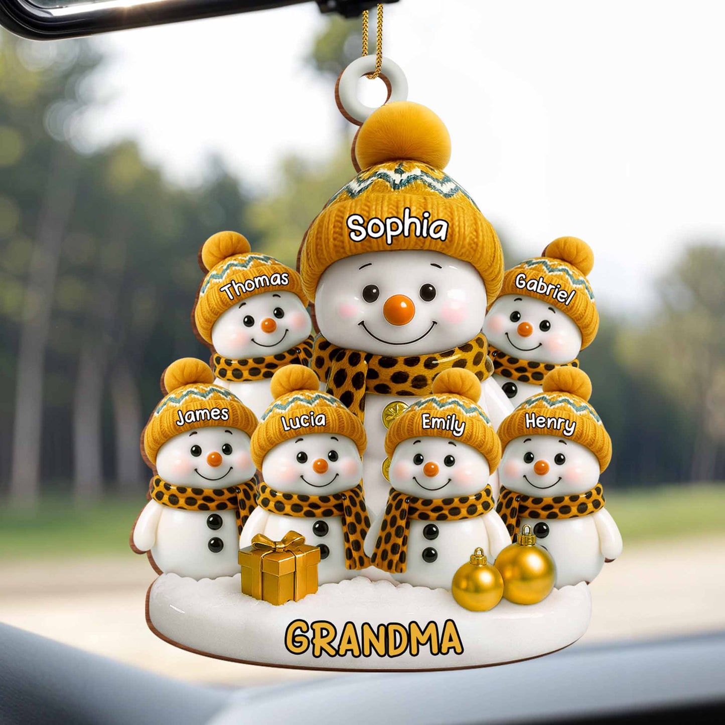 Customizable Snowman Family Christmas Celebration