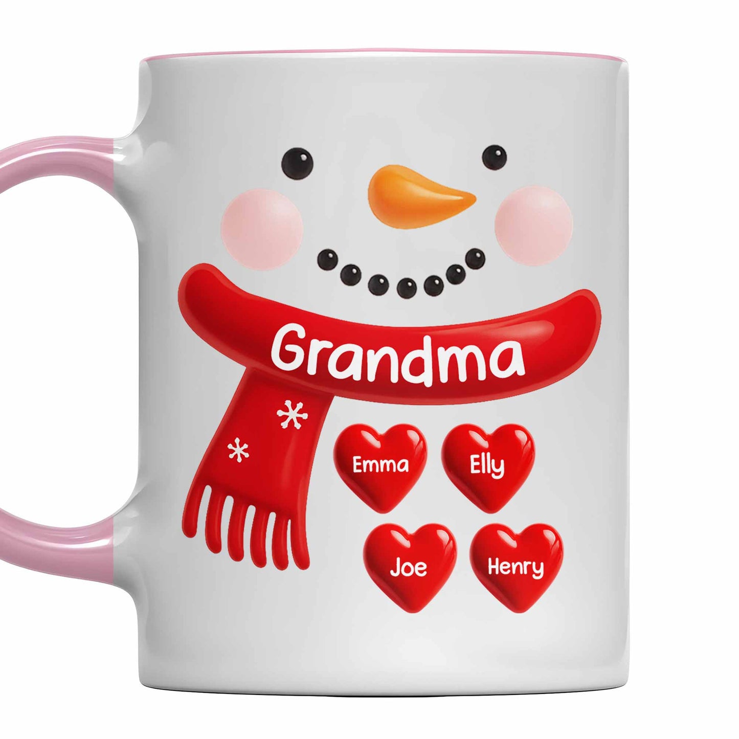 To My Beloved Grandma Snowman Hearts