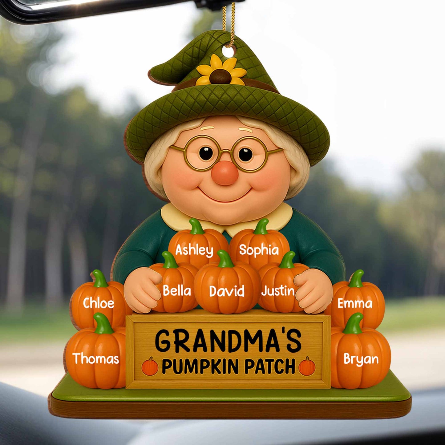 Grandma's Pumpkin Patch Adorable Custom Ornament