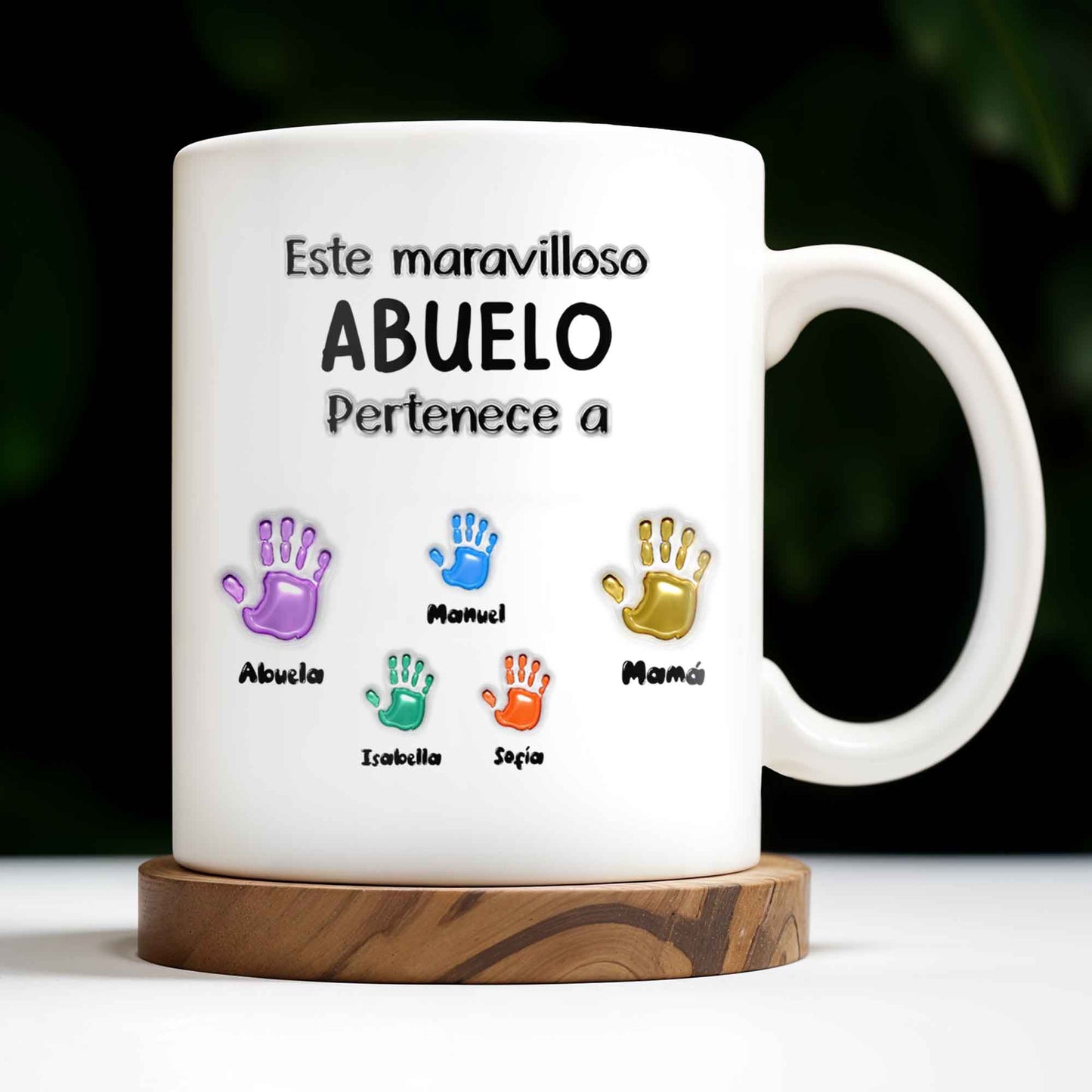 Este Maravilloso Padre Abuelo Pertenece A - Personalized Custom Coffee Mug - GRP032_MG