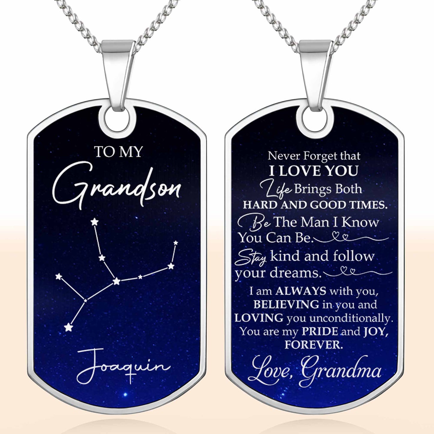 Capture A Beautiful Constellation For Stargazers - Personalized Custom Dog Tag Necklace - GSN002_DTNECK