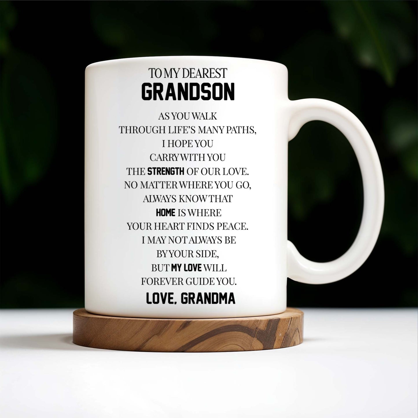 To My Dearest Grandson Love From Grandma With Pansy Flower Design