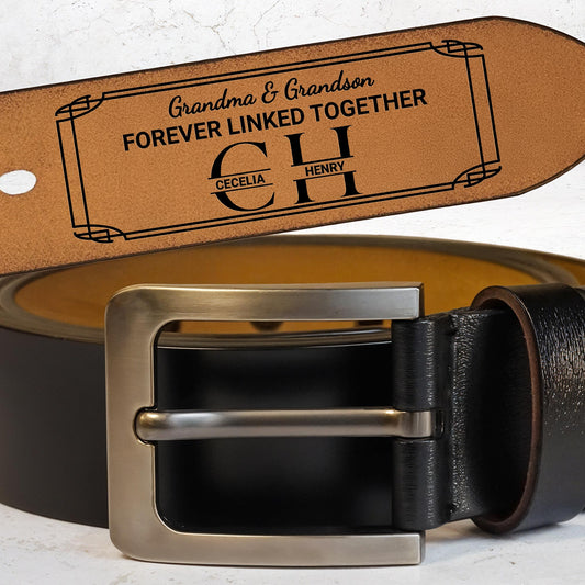 Grandma & Grandson Forever Linked Together Leather Belt
