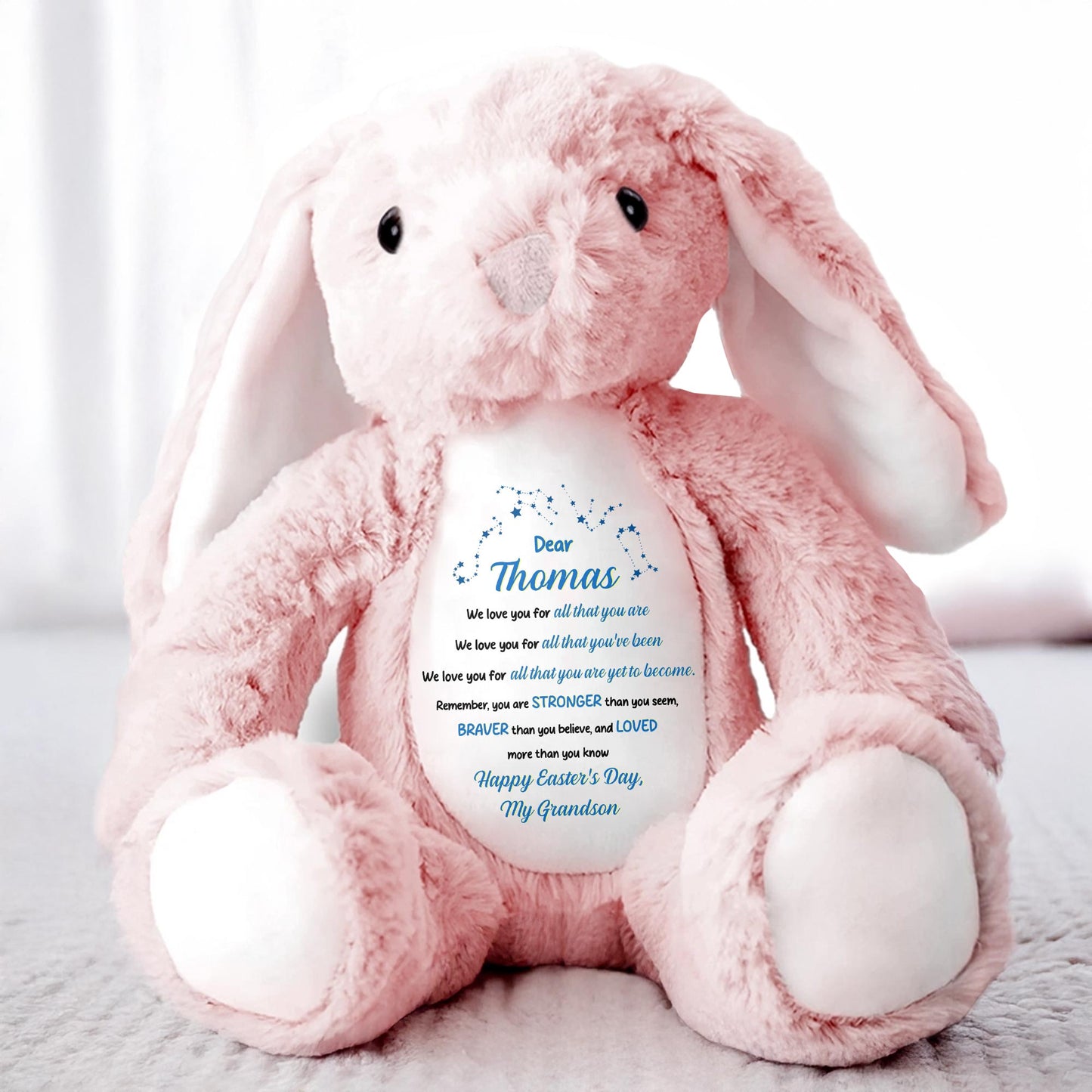 Dear Thomas, We Love You For All That You Are, Stuffed Bunny