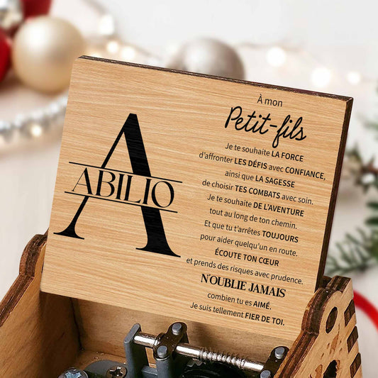 To My Grandson, I Wish You Strength, Wood Music Box