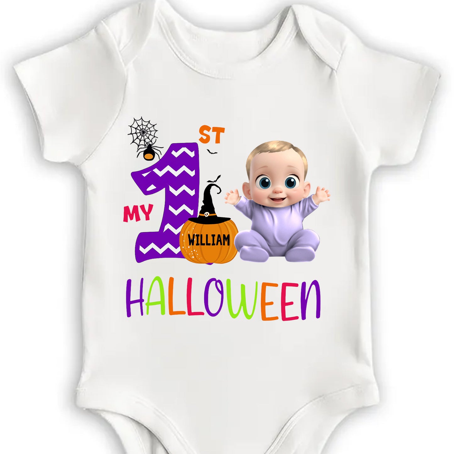 My First Halloween With Baby and Witch Hat