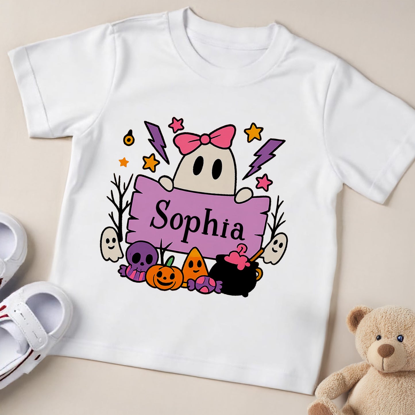 Cute Halloween Ghosts and Pumpkins Design