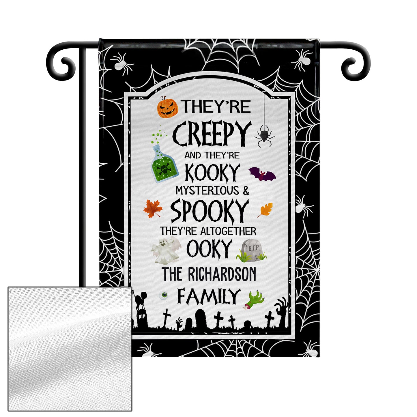 Creepy Kooky Mysterious & Spooky Family Flag - Personalized Flag - HALW027_GAF