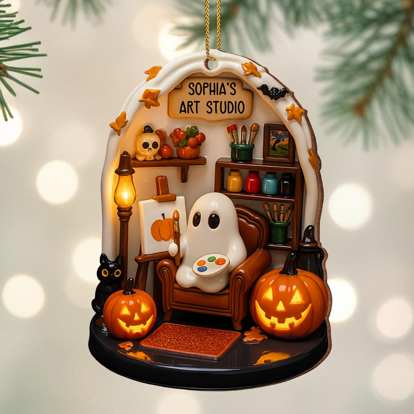 Tu estudio de arte - Adorno de madera personalizado, forma personalizada - HALW030_WDO