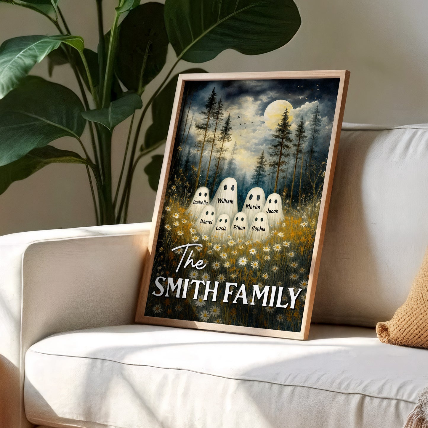 Customizable Ghost Family In Moonlit Forest