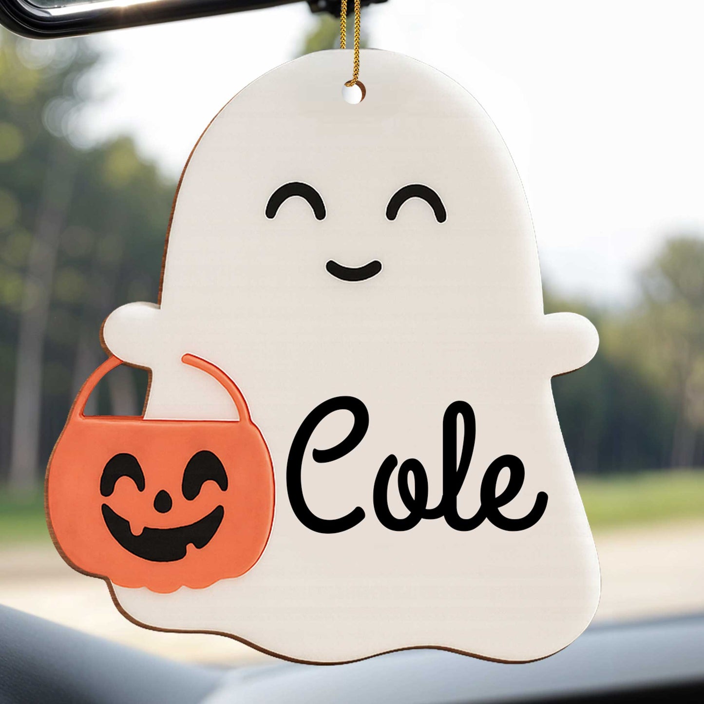 Delightful Ghost With Pumpkin Basket