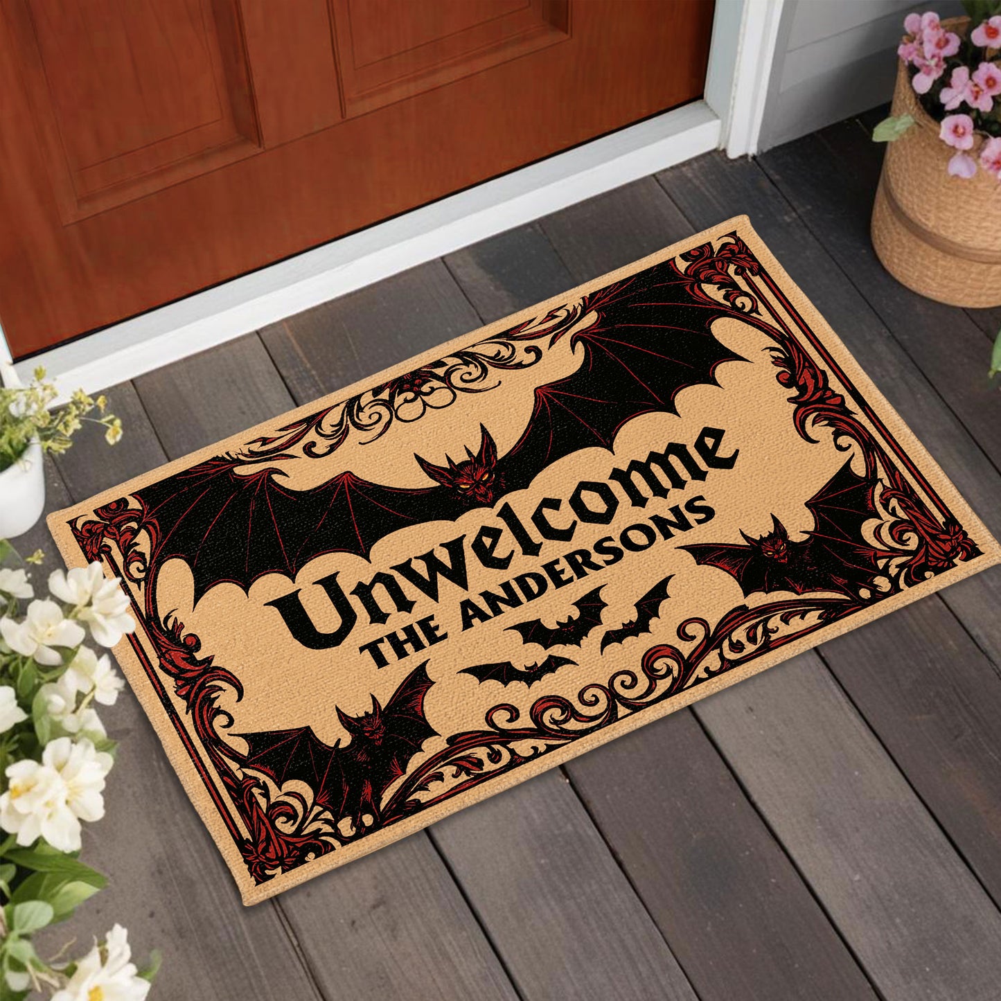 Unwelcome Doormat With Bats Design