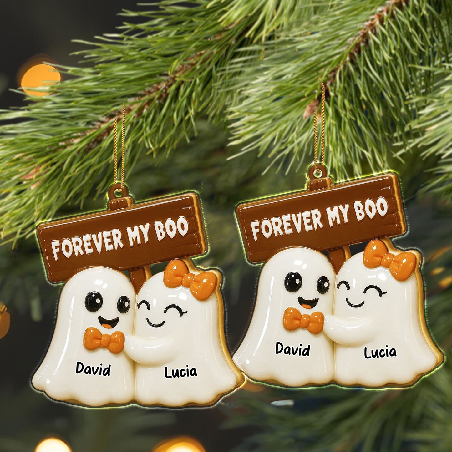 Forever My Boo, Cute Ghost Couple Ornament