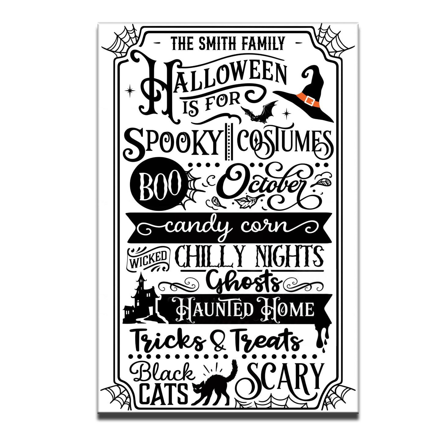 Our Family Halloween Is For Spooky Costumes Witch Hat Black Cat - Personalized Custom Vertical Poster - HALW106_VPOS