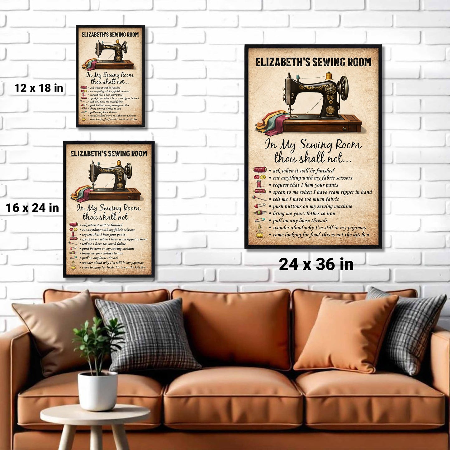 In My Sewing Room Thou Shall Not, Sewing Machine Art