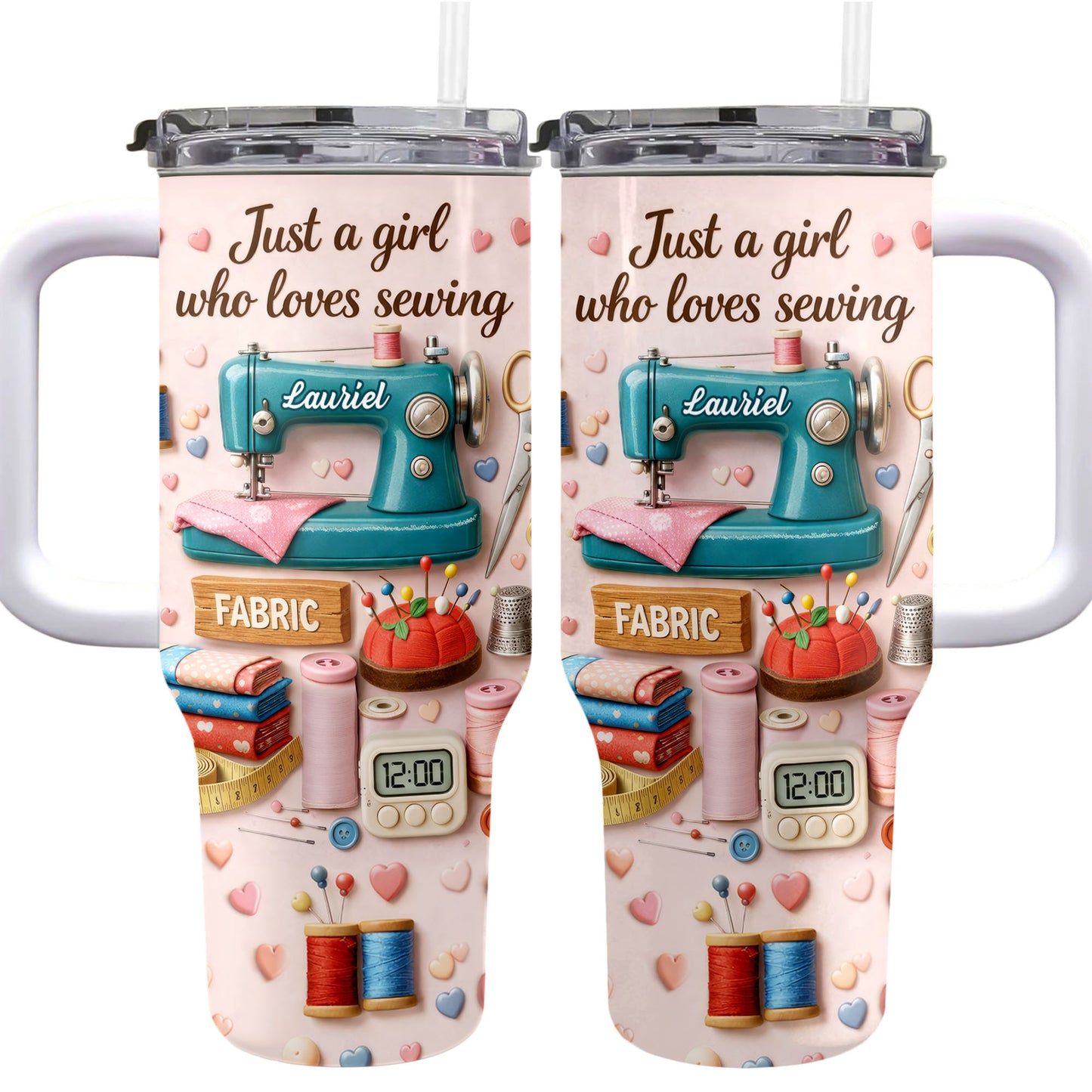 Just A Girl Who Loves Sewing Machine And Fabric