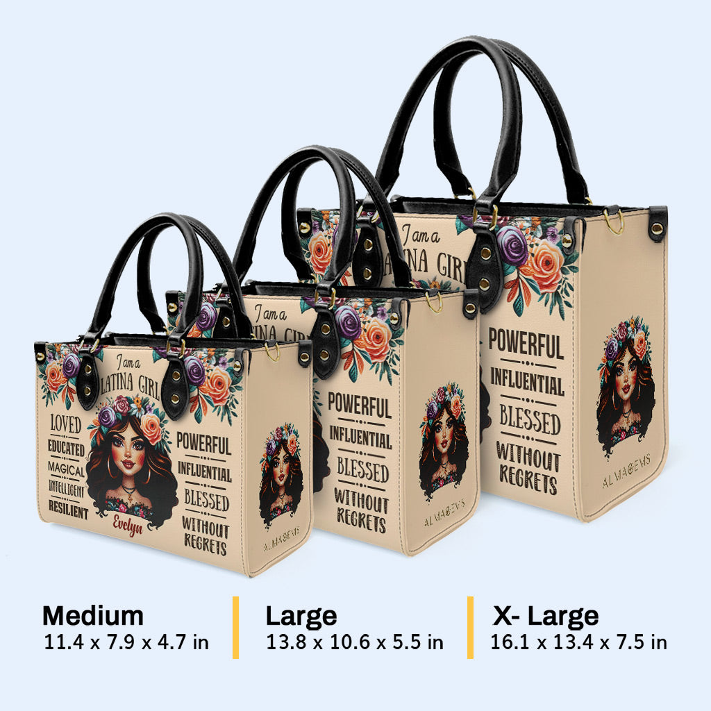 I Am A Latina Girl  - Personalized Leather Handbag - HG48