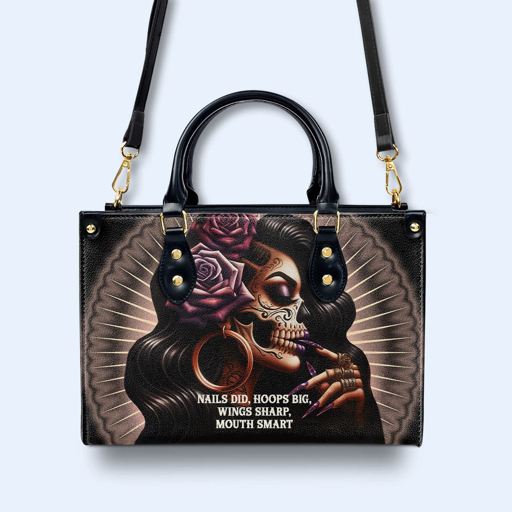Nails Did Hoops Big - Personalized Leather Handbag - HG60