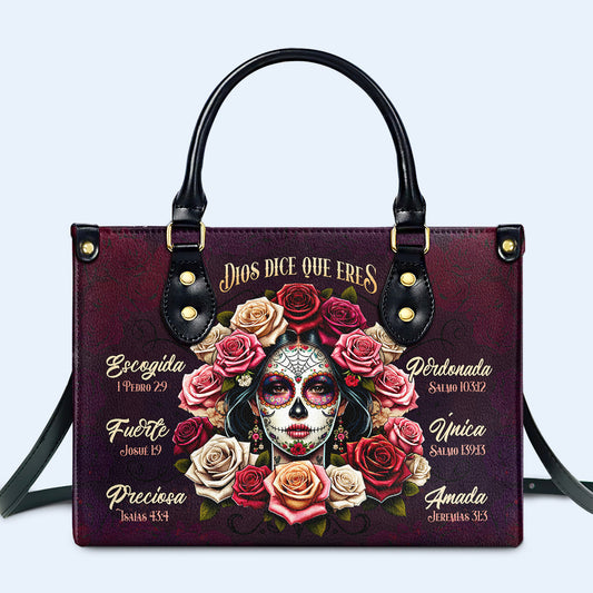 Dios Dice Que Eres - Personalized Leather Handbag - HG63
