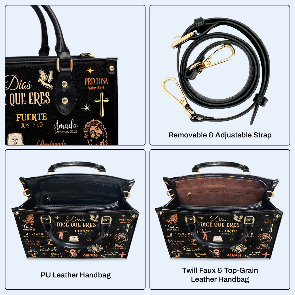 Dios Dice Que Eres - Personalized Leather Handbag - HG66