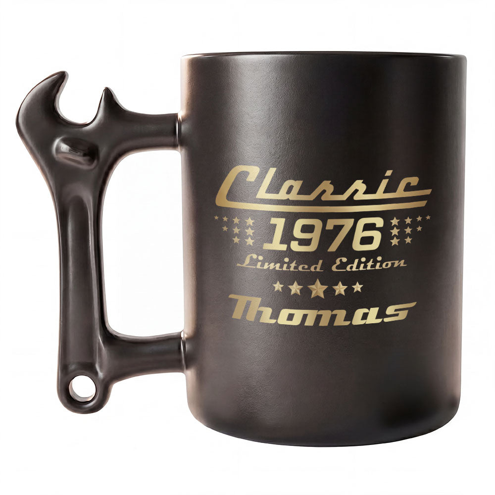 Classic Limited Edition Wrench Handle Personalized Coffee Mug - Personalized Coffee Mug With Wrench Spanner Handle - HIM030_WREMU