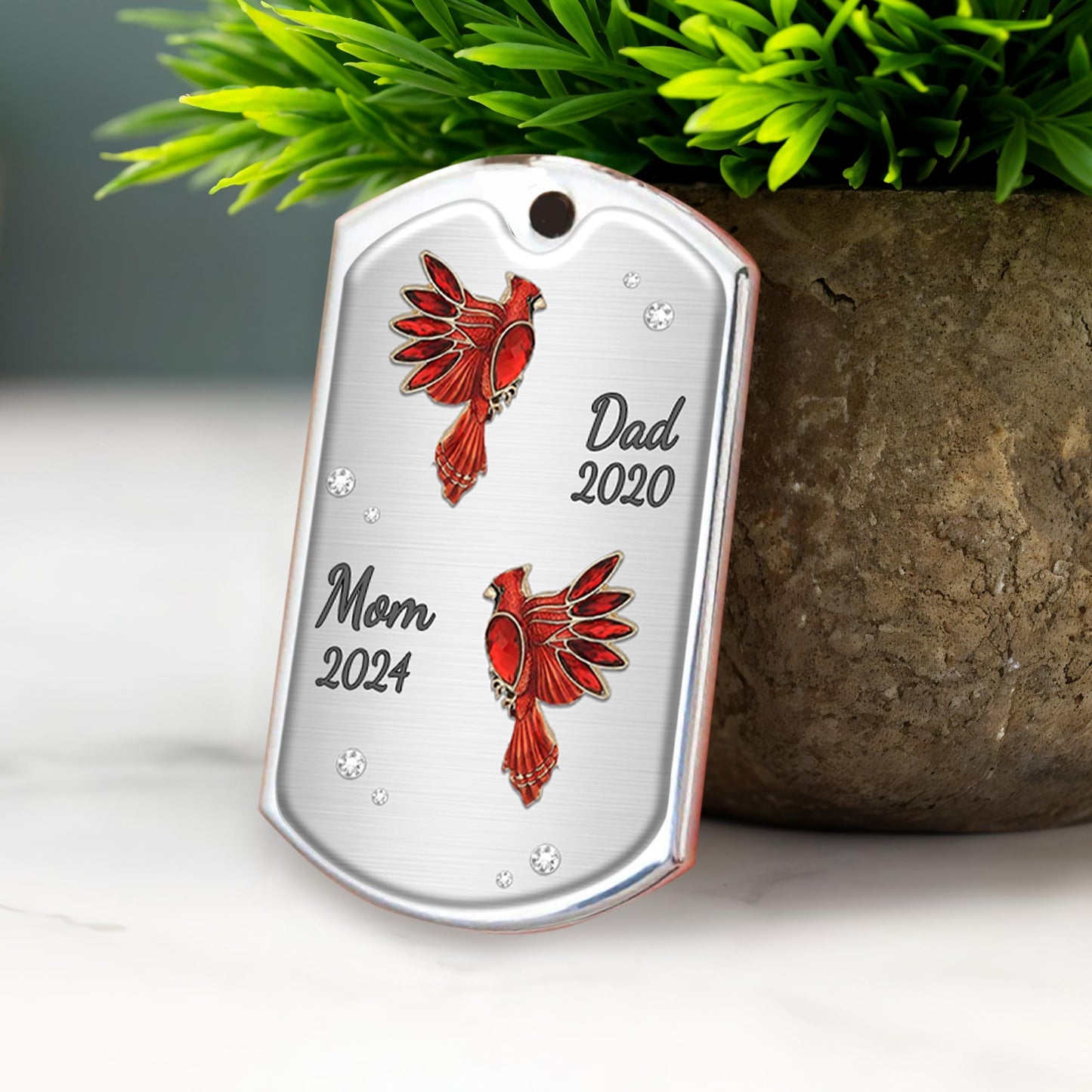 Red Cardinal Memorial Custom Keychain