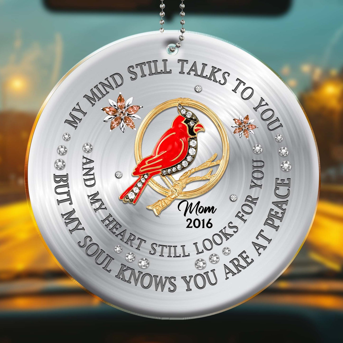 Cardinal And Cross Memorial Peace Ornament