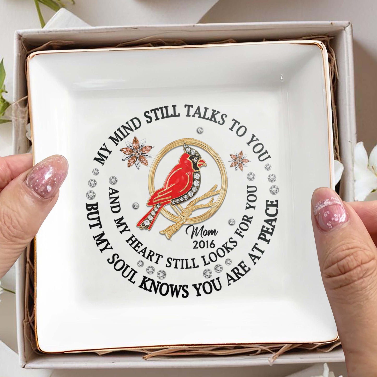 Cardinal Peace Memorial Custom Dish