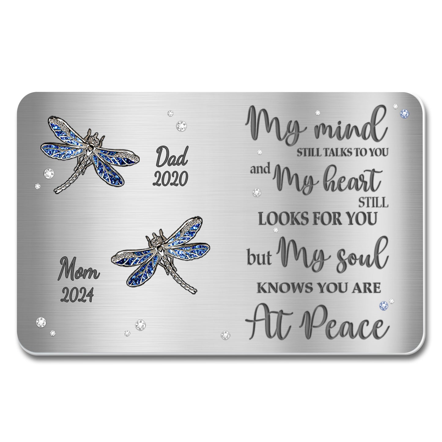 My Soul Knows You Are At Peace Dragonflies Memorial Wallet Card