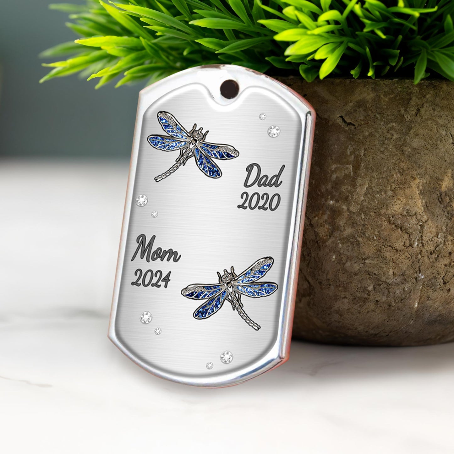 My Soul Knows You Are At Peace Memorial Dragonfly Keychain