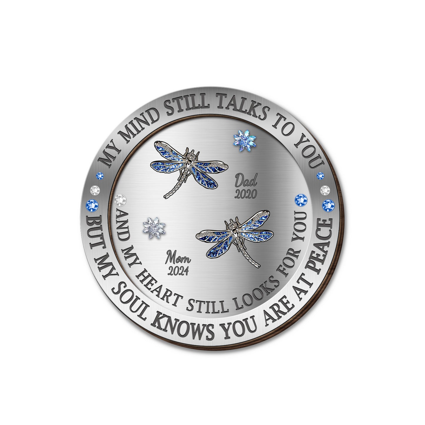 Heartfelt Memorial Message With Dragonflies and Snowflakes