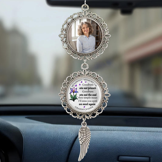 In Loving Memory Of, Goodbyes Are Not Forever, Angel Wing And Flower