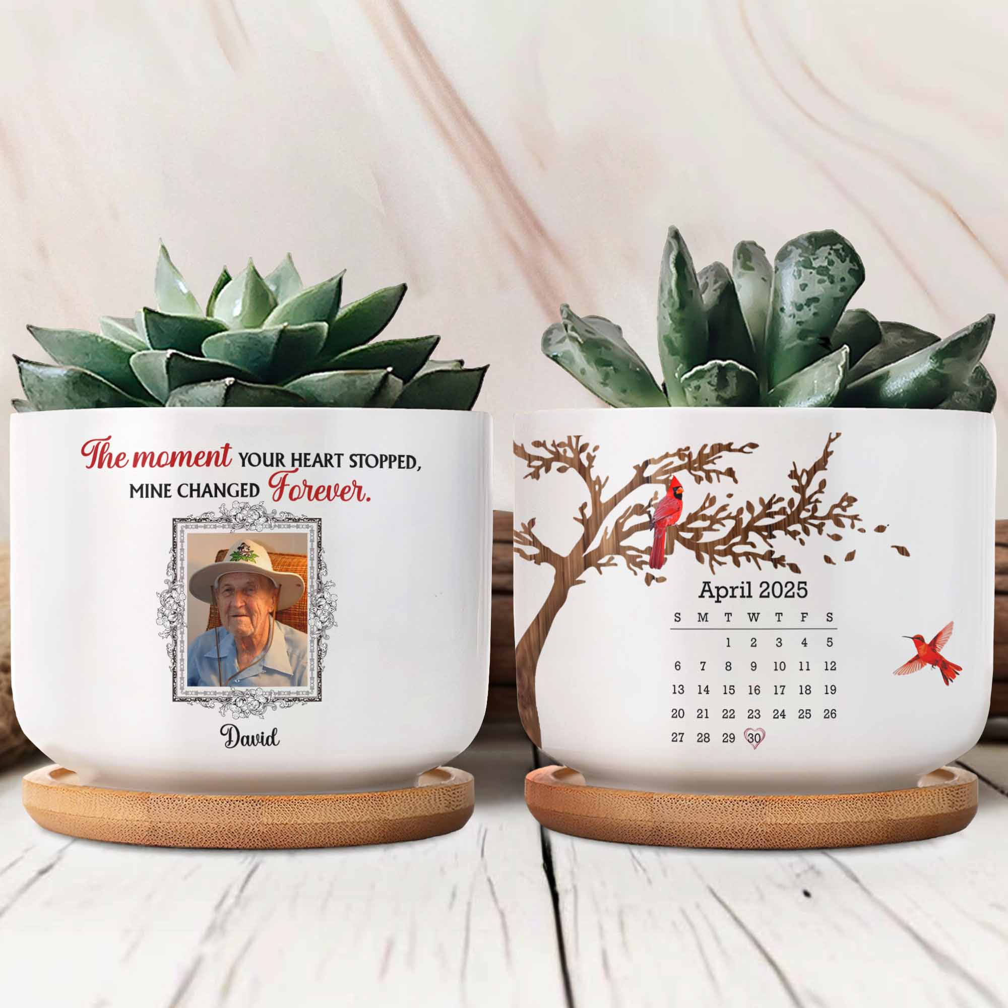 memorial plant pot The Moment Your Heart Stopped, Mine Changed Forever, Personalized Ceramic  Plant Pot, Gift For Memorial