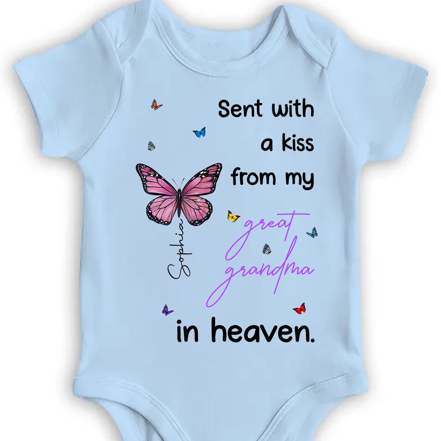 Sent With A Kiss From My Great Grandma In Heaven, Butterfly Hearts