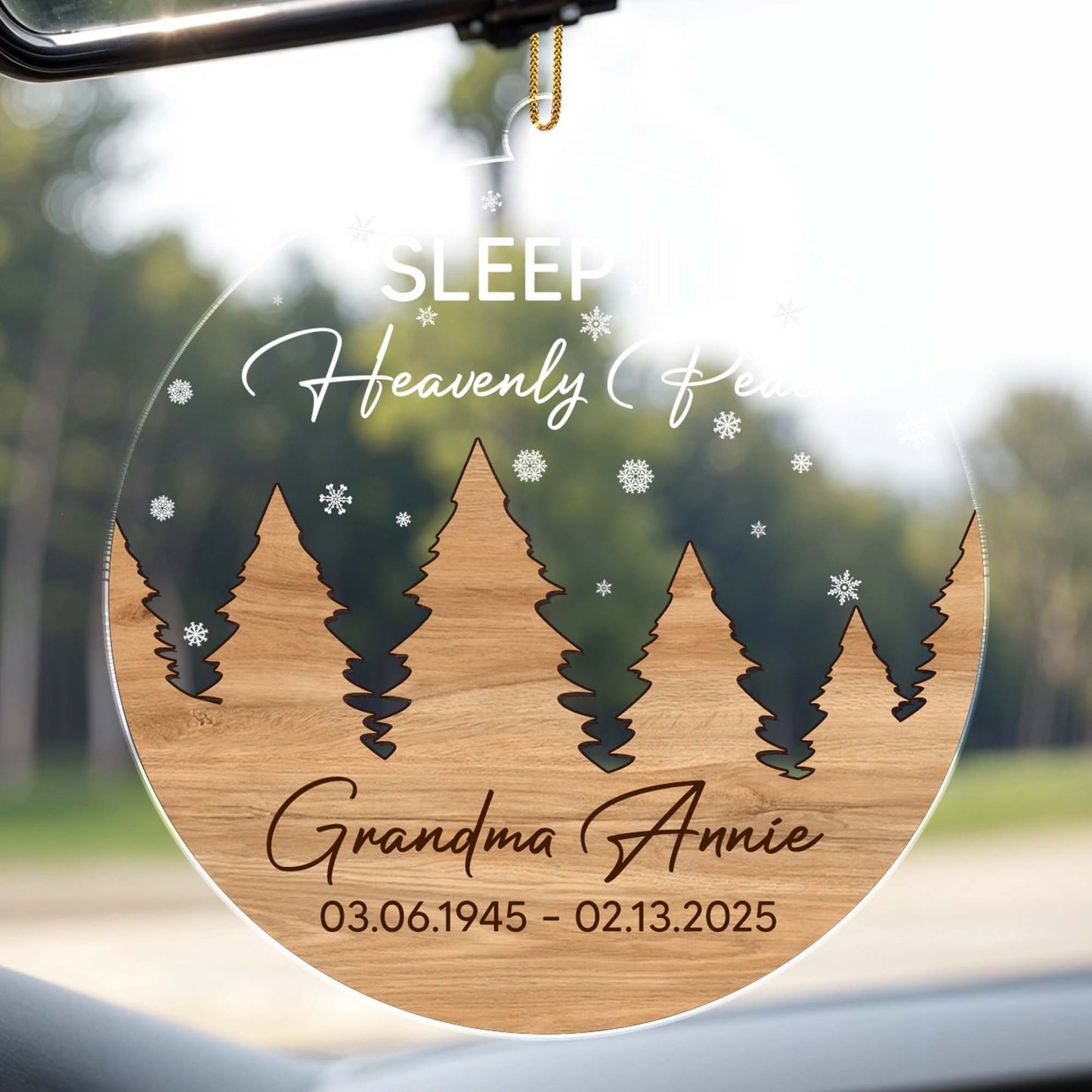 Sleep In Heavenly Peace With Trees And Snowflakes