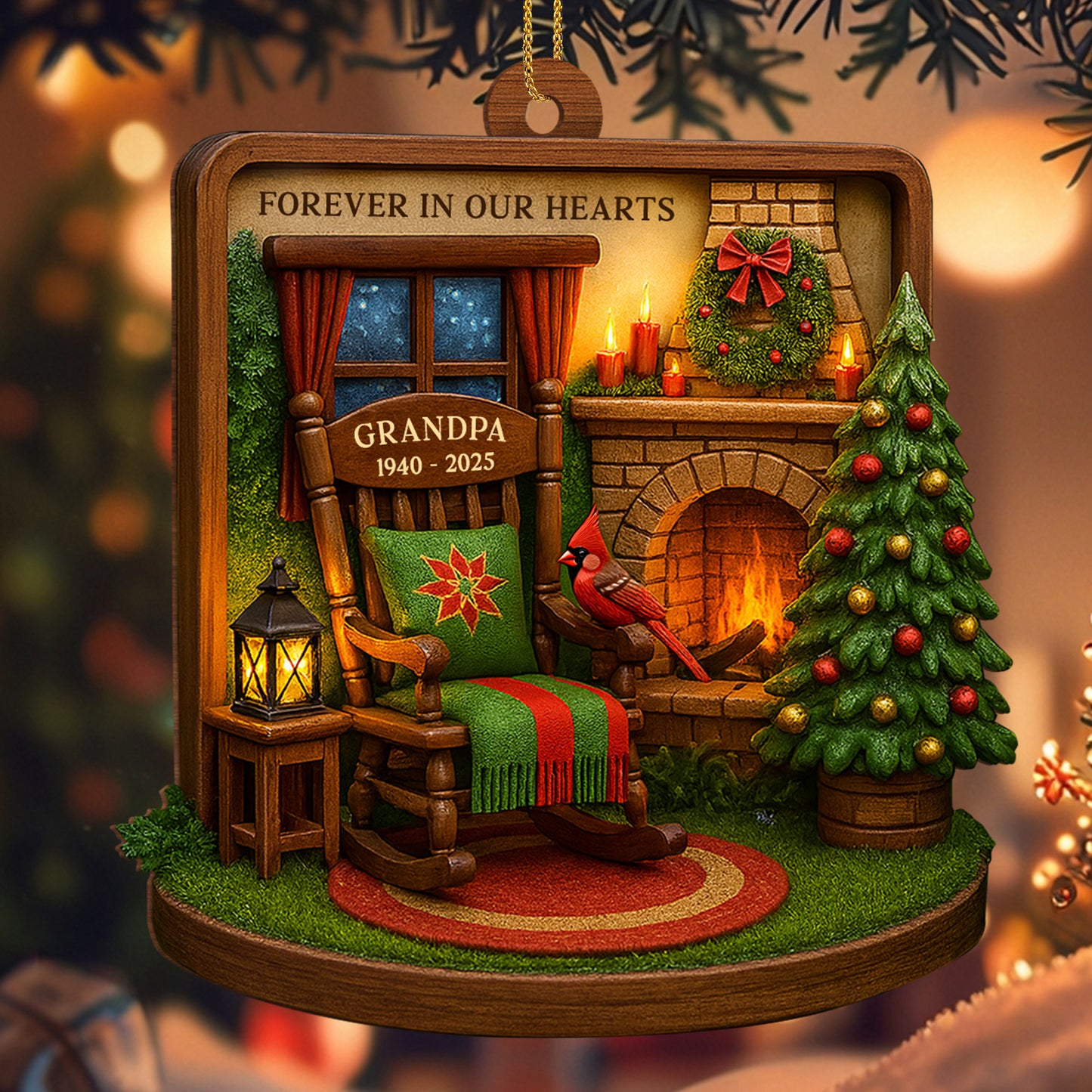 Forever In Our Hearts, Christmas Tree, Cardinal Bird