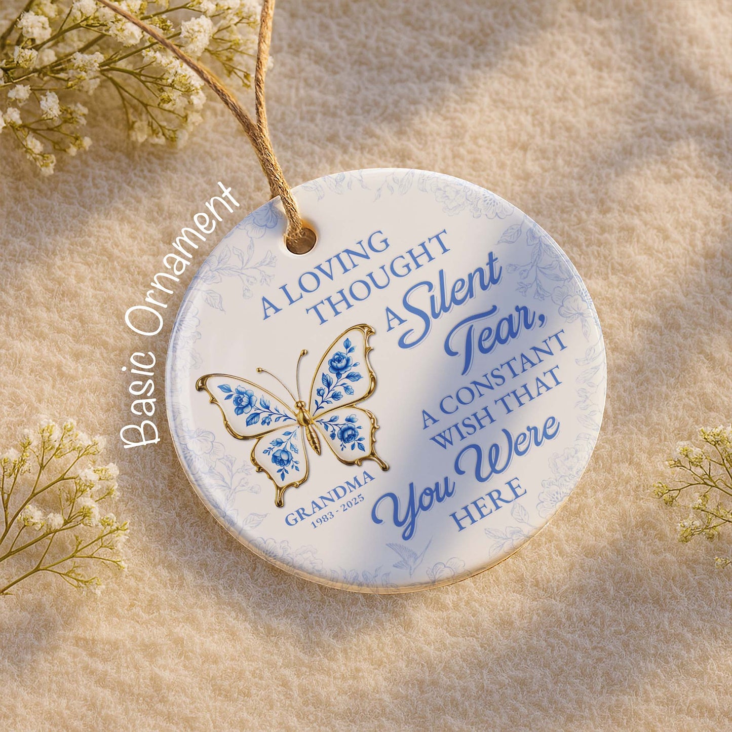 A Loving Thought A Silent Tear Memorial Butterfly Ornament