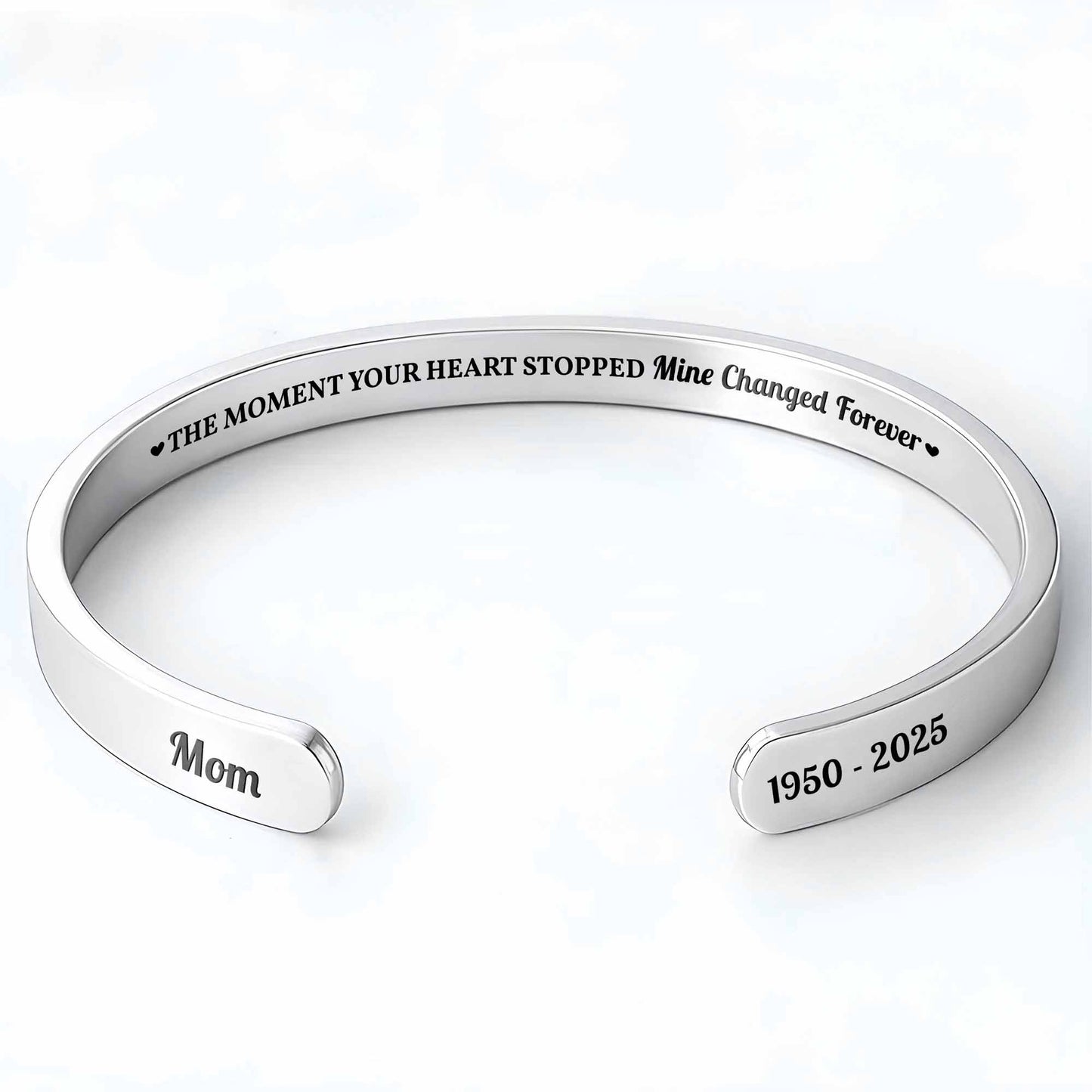 The Moment Your Heart Stopped Mine Changed Forever Bracelet Cuff