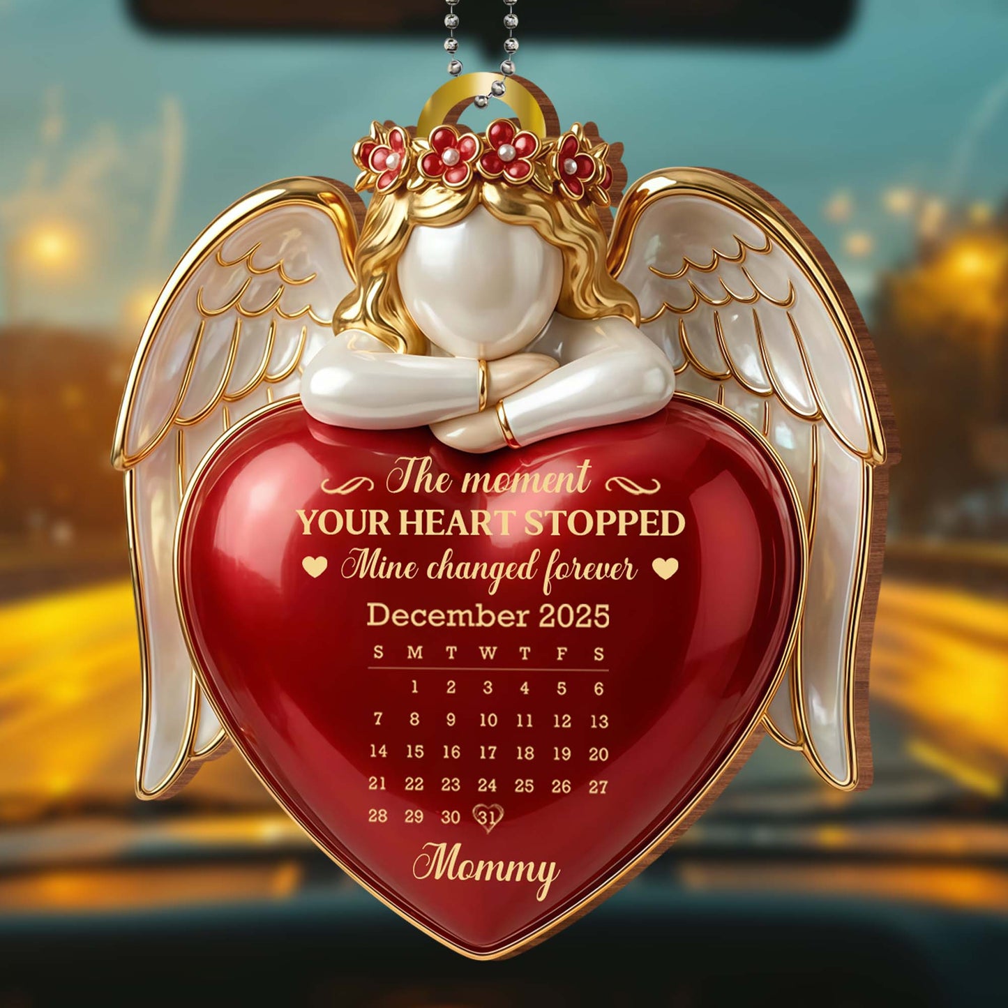 The Moment Your Heart Stopped, Angel Heart Calendar Ornament