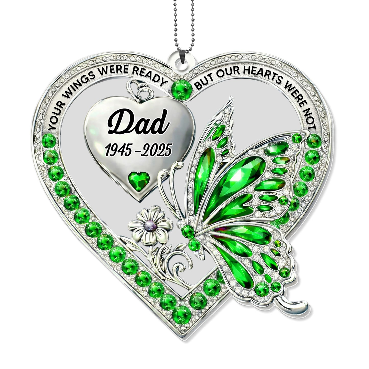 Our Wings Were Ready, Butterfly And Heart Ornament