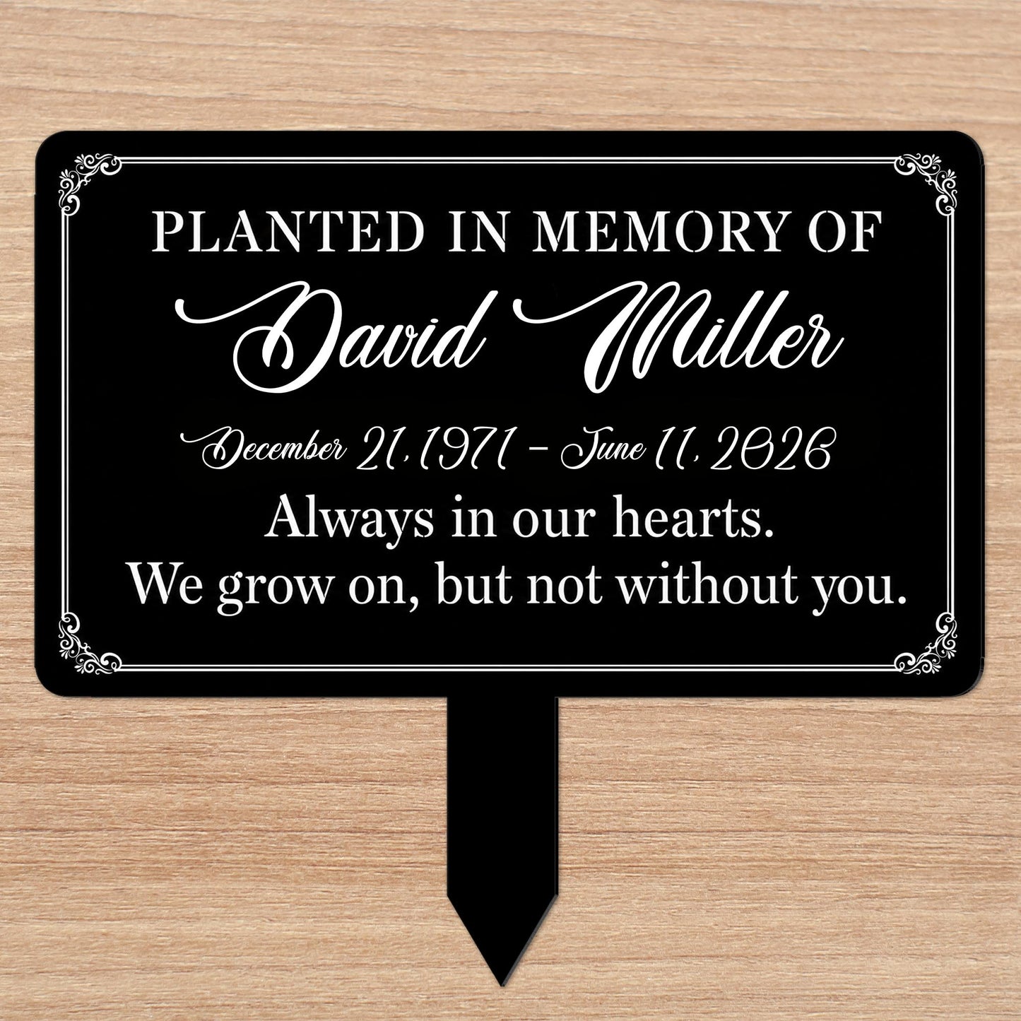 Planted In Memory Of Always In Our Hearts Garden Plaque - Personalized Metal Garden Stake - HME648_MEGSTA