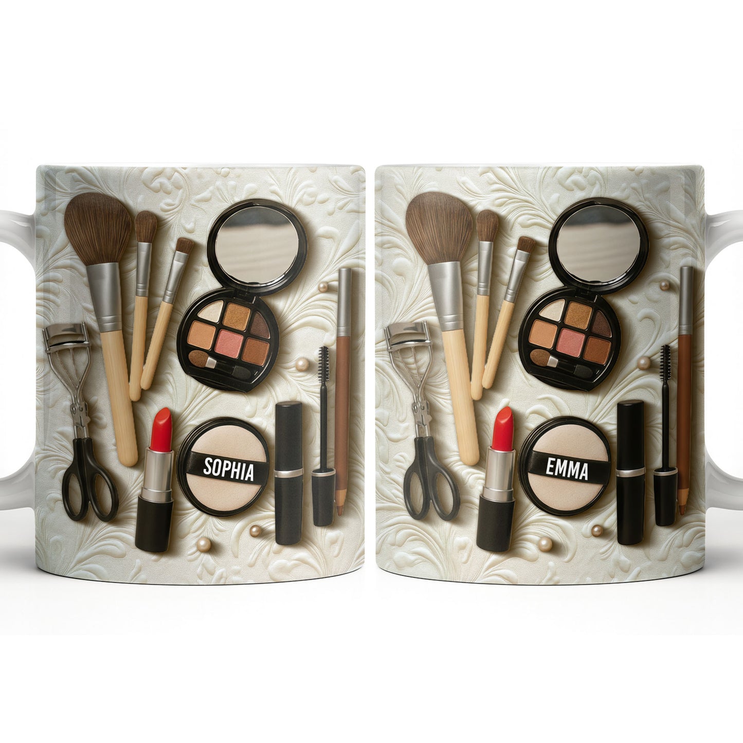 Specially Designed Makeup Lover's Mug With Lipstick And Brushes