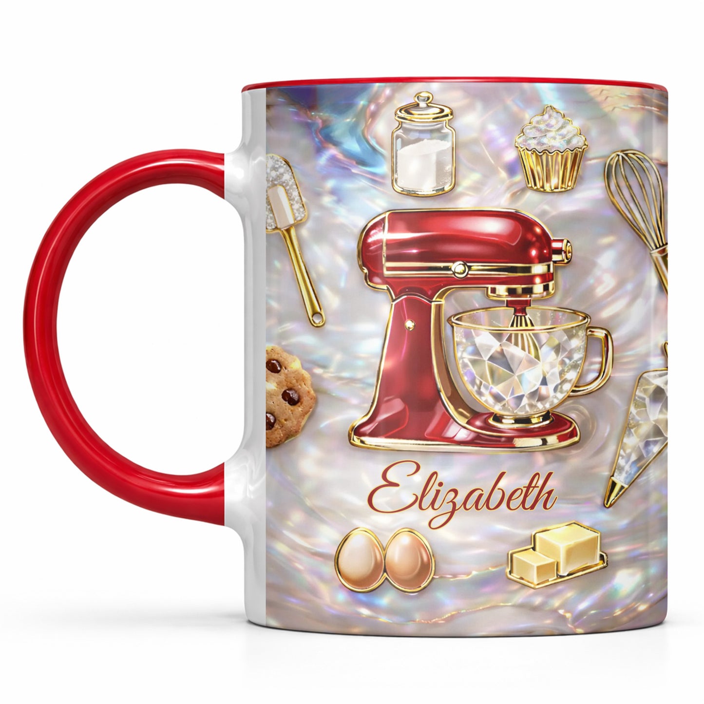 Personalized Kitchen Mixer And Cupcake Design Mug